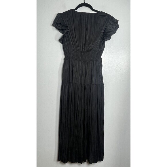 MOON RIVER Plissé Midi Dress Size XS Black NEW Pleated Goddess Party Tuckernuck - Picture 9 of 15